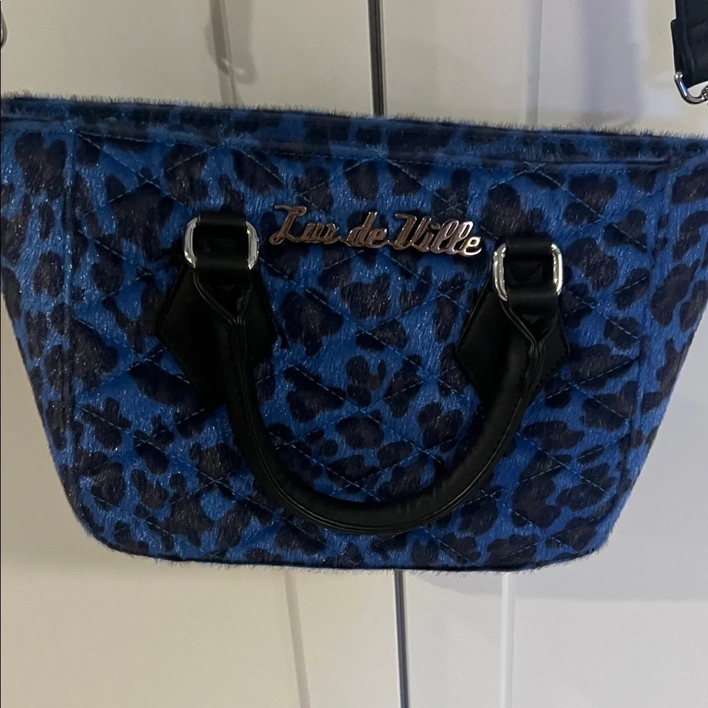 Lux de Ville Blue Animal Print Crossbody Bag - Picture 2 of 6